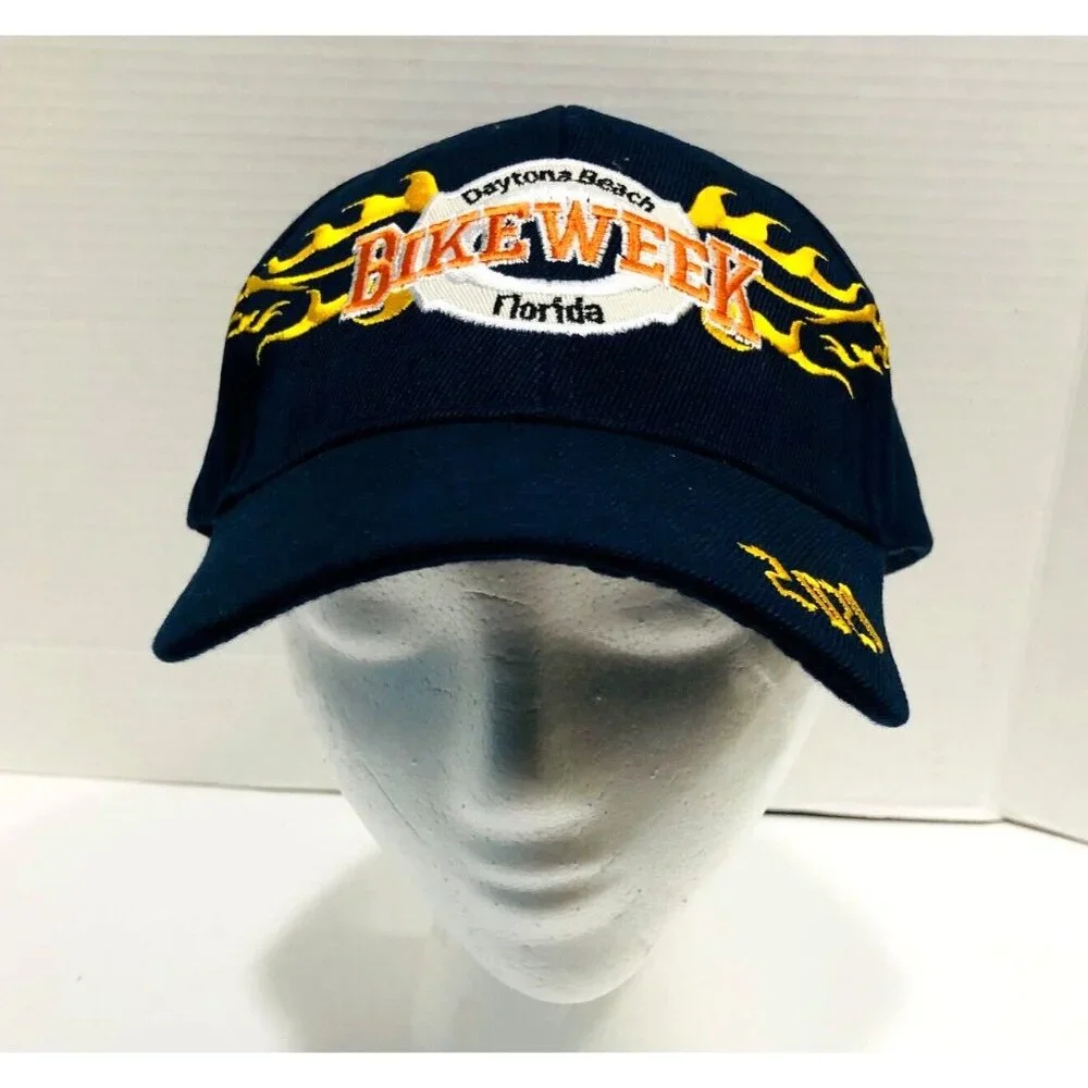 2020 Bike‎ Week Baseball Hat Black Embroidered Flames Daytona Beach Motorcycle